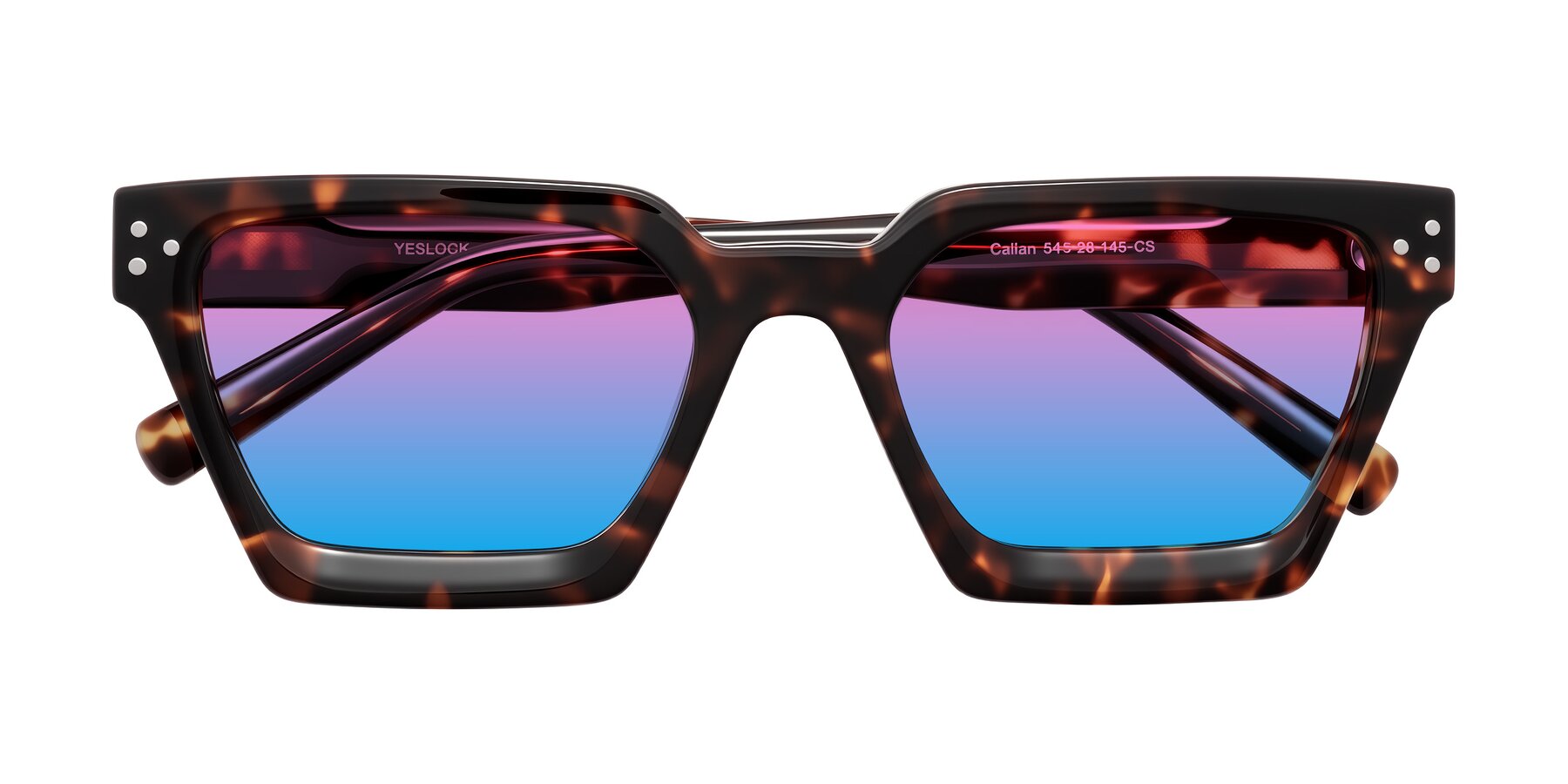 Folded Front of Callan in Tortoise with Pink / Blue Gradient Lenses
