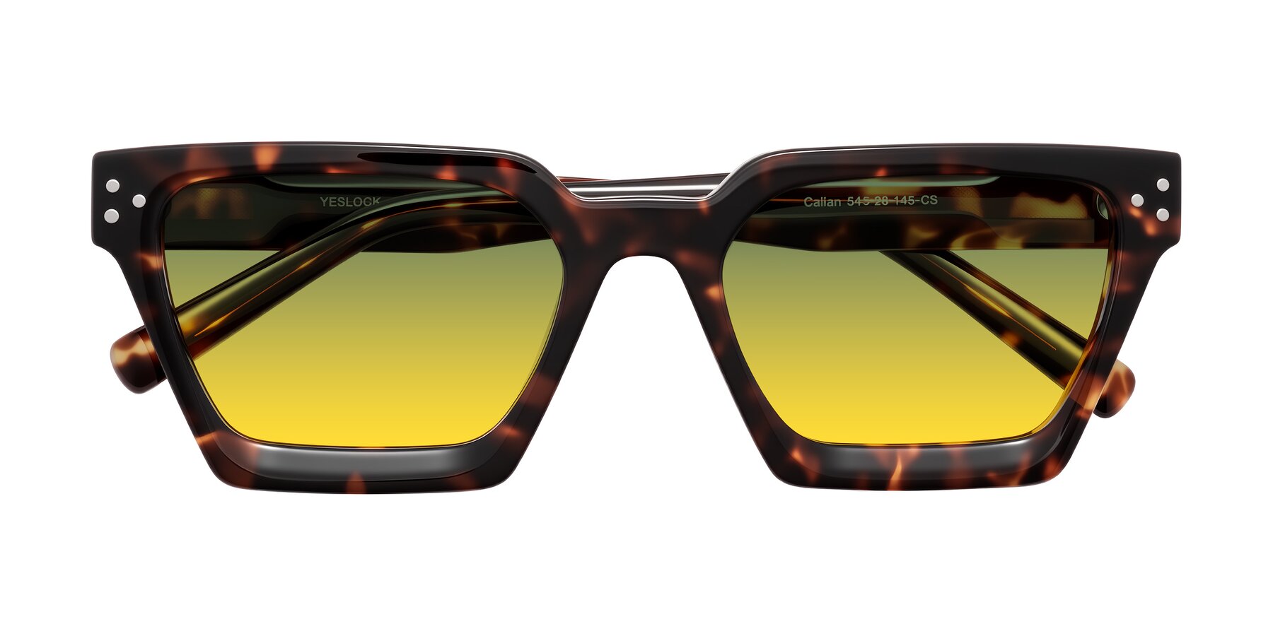 Folded Front of Callan in Tortoise with Green / Yellow Gradient Lenses