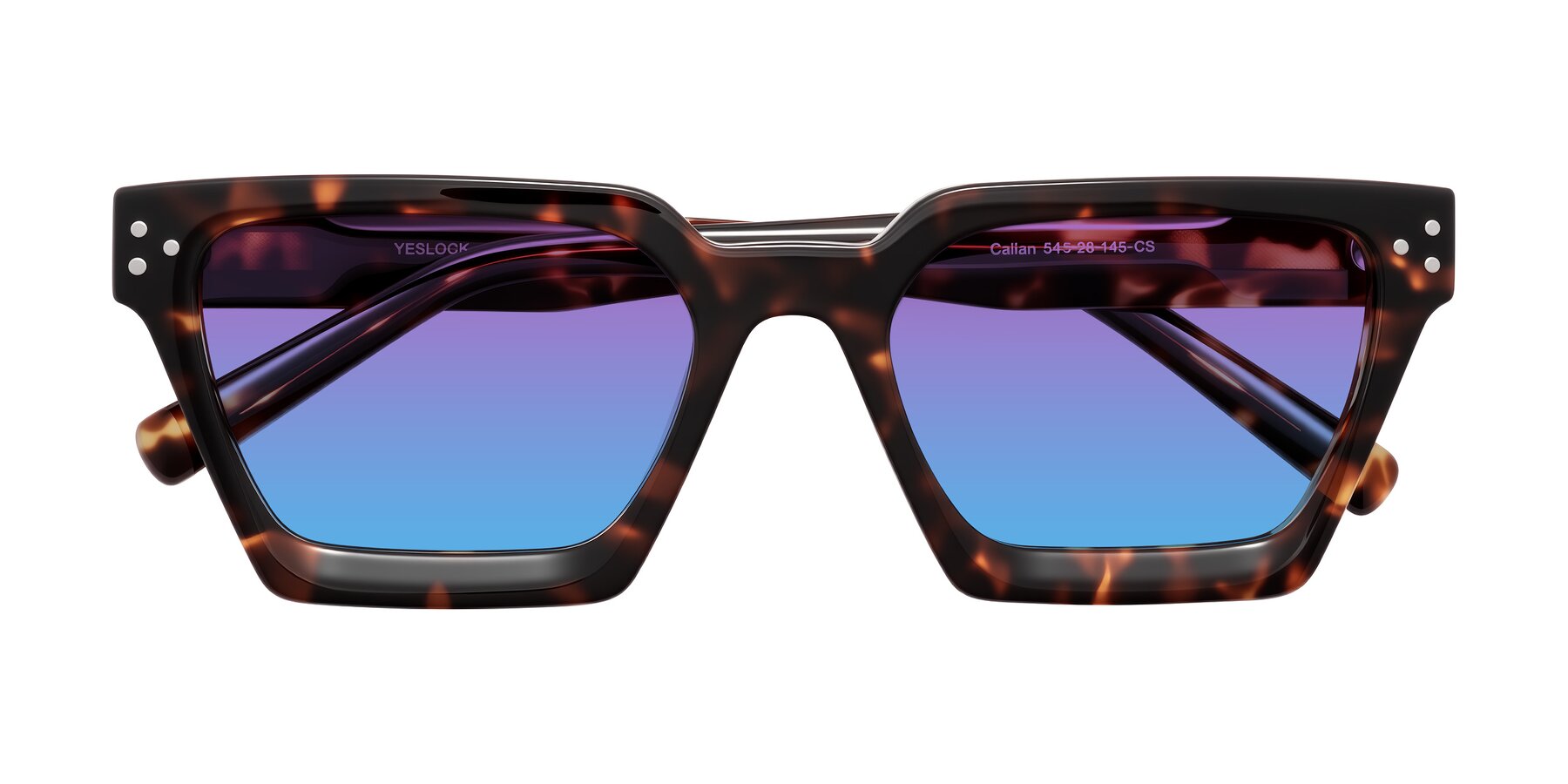 Folded Front of Callan in Tortoise with Purple / Blue Gradient Lenses