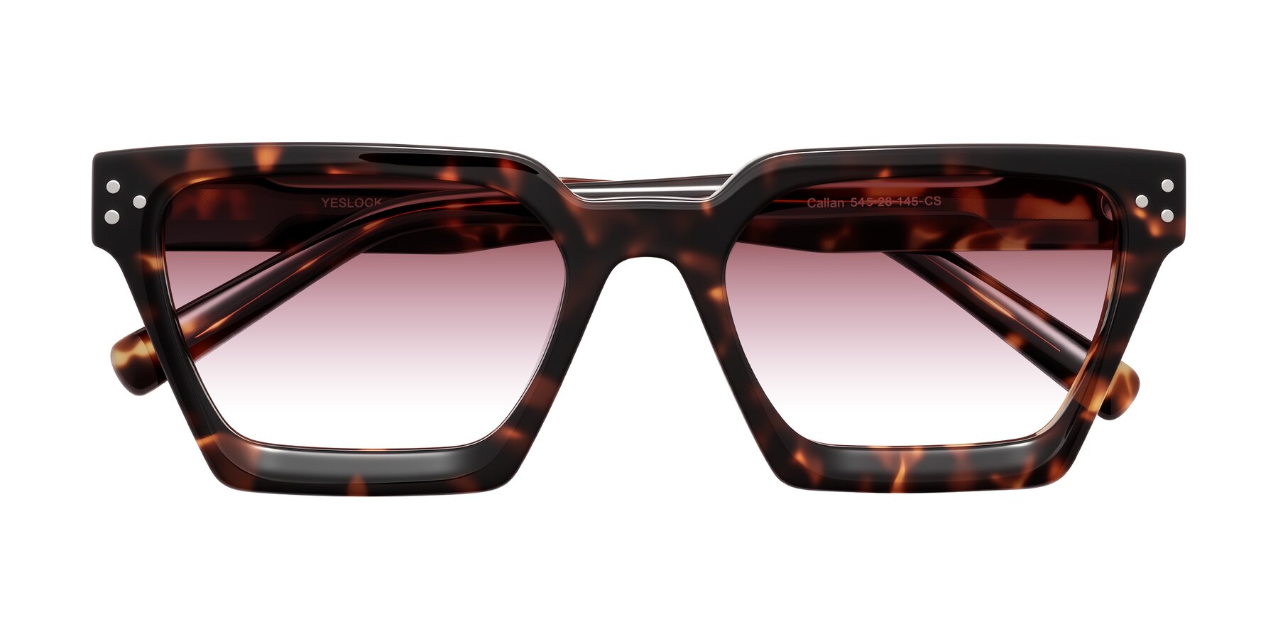 Folded Front of Callan in Tortoise with Garnet Gradient Lenses