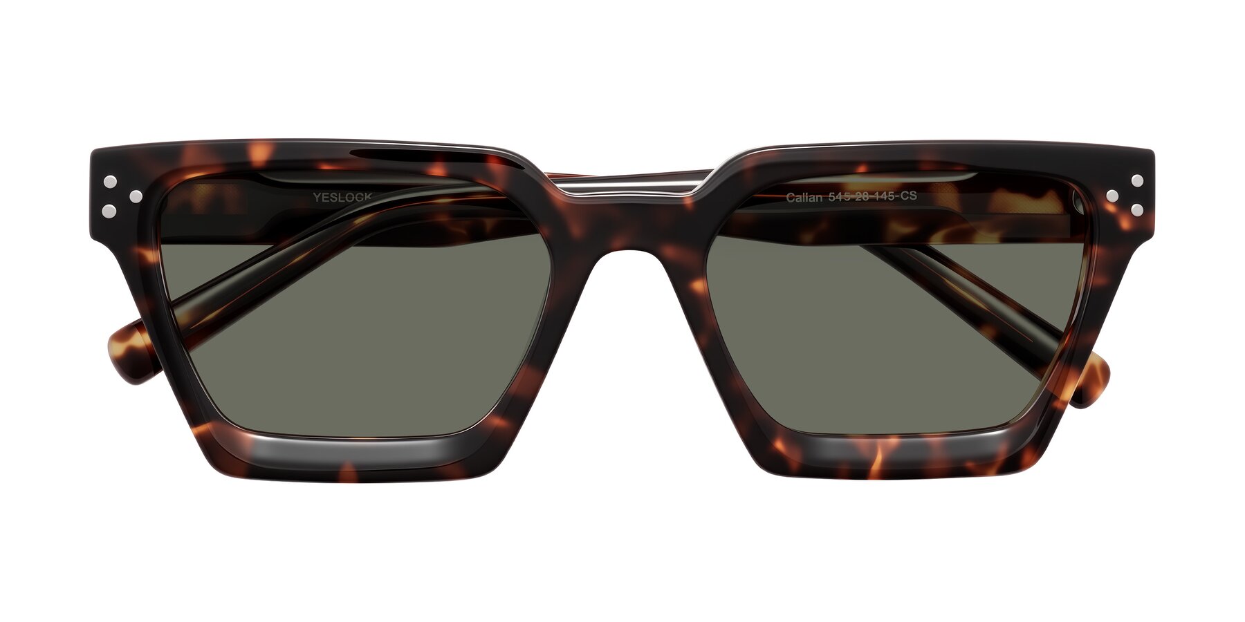 Folded Front of Callan in Tortoise with Gray Polarized Lenses