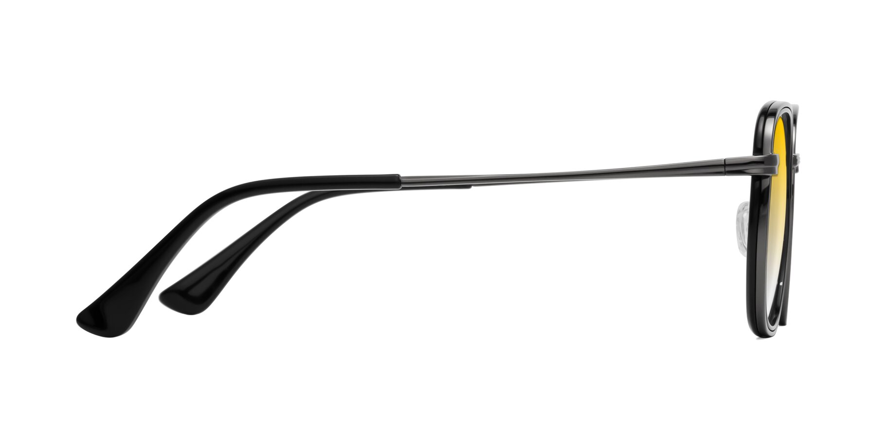 Side of Goodbar in Gunmetal-Black with Yellow Gradient Lenses