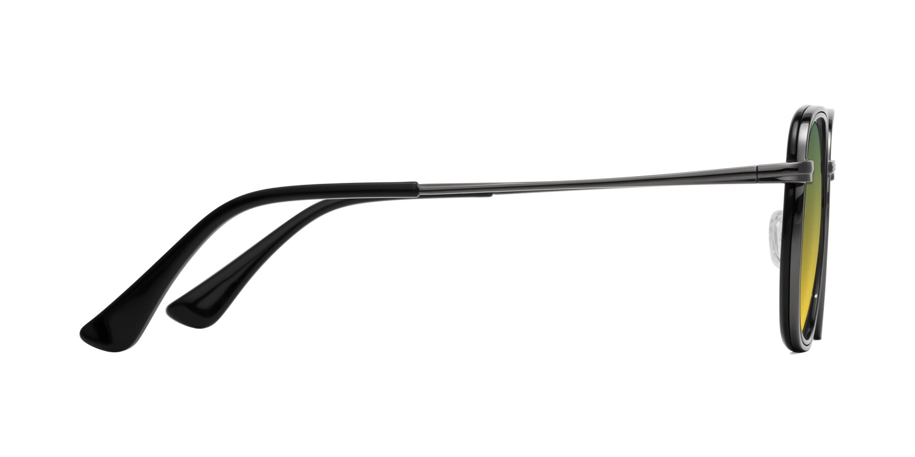 Side of Goodbar in Gunmetal-Black with Green / Yellow Gradient Lenses