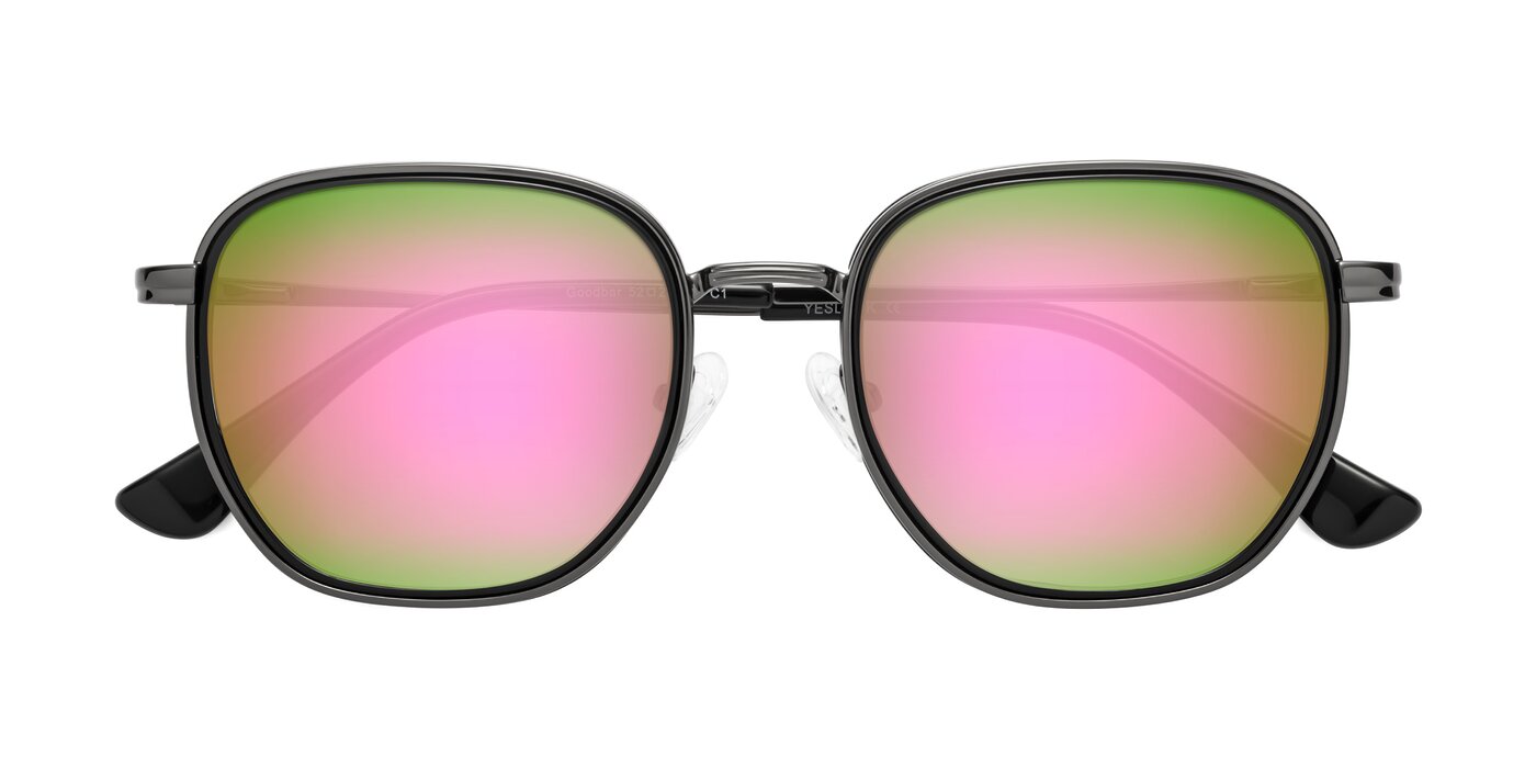 Goodbar - Gunmetal/Black Flash Mirrored Sunglasses