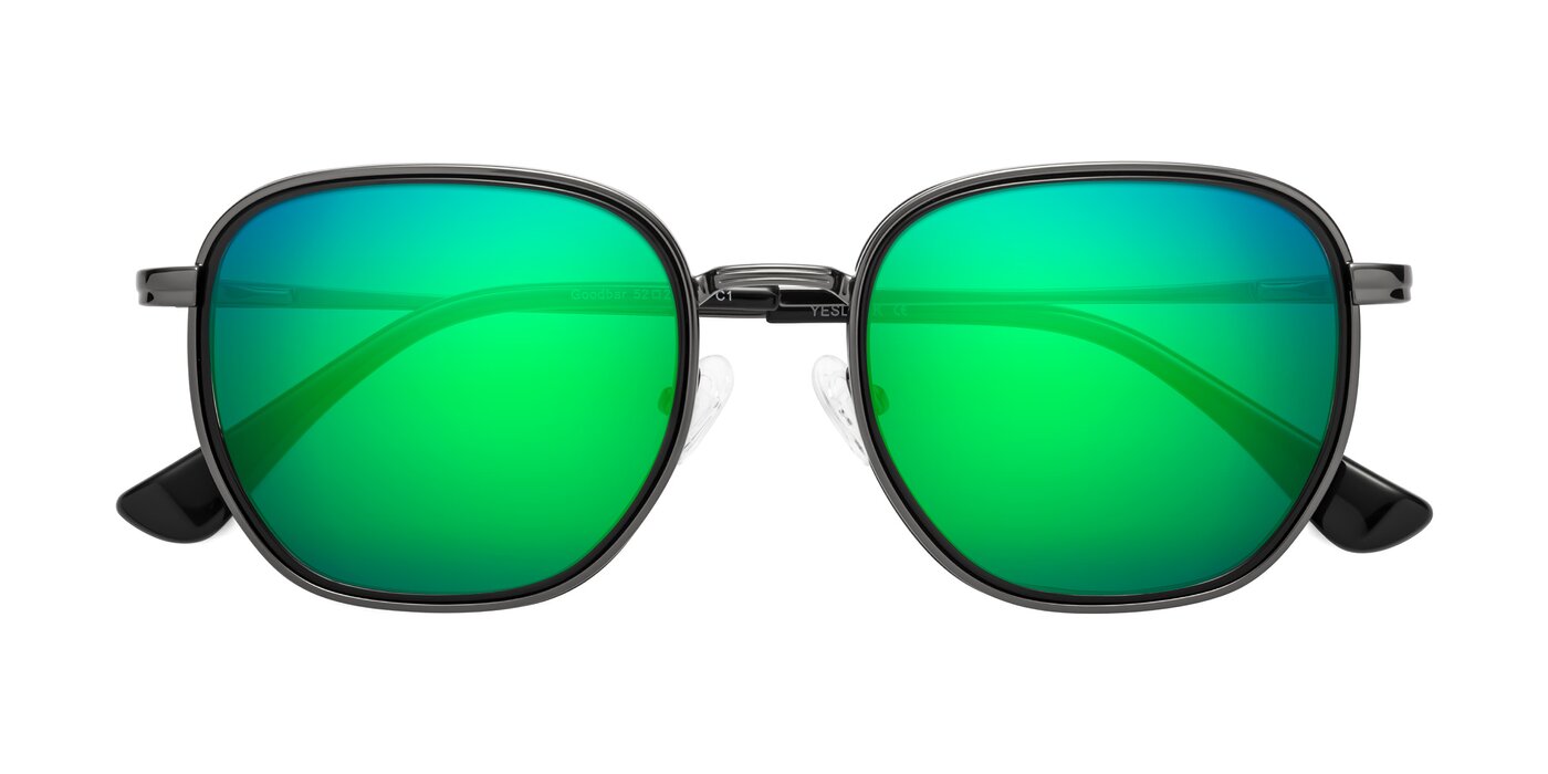 Goodbar - Gunmetal/Black Flash Mirrored Sunglasses