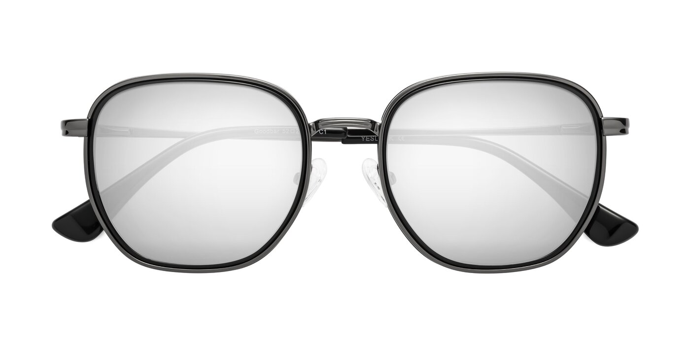 Goodbar - Gunmetal/Black Flash Mirrored Sunglasses