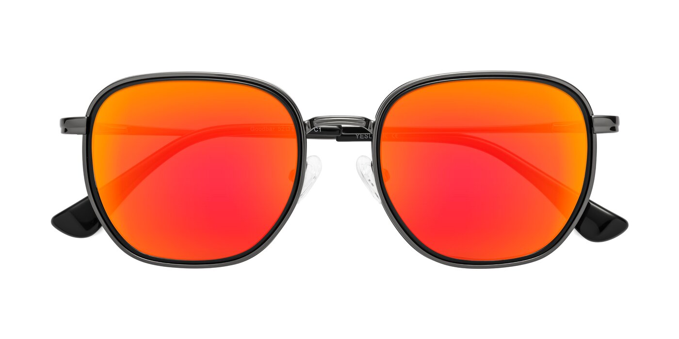 Goodbar - Gunmetal/Black Flash Mirrored Sunglasses