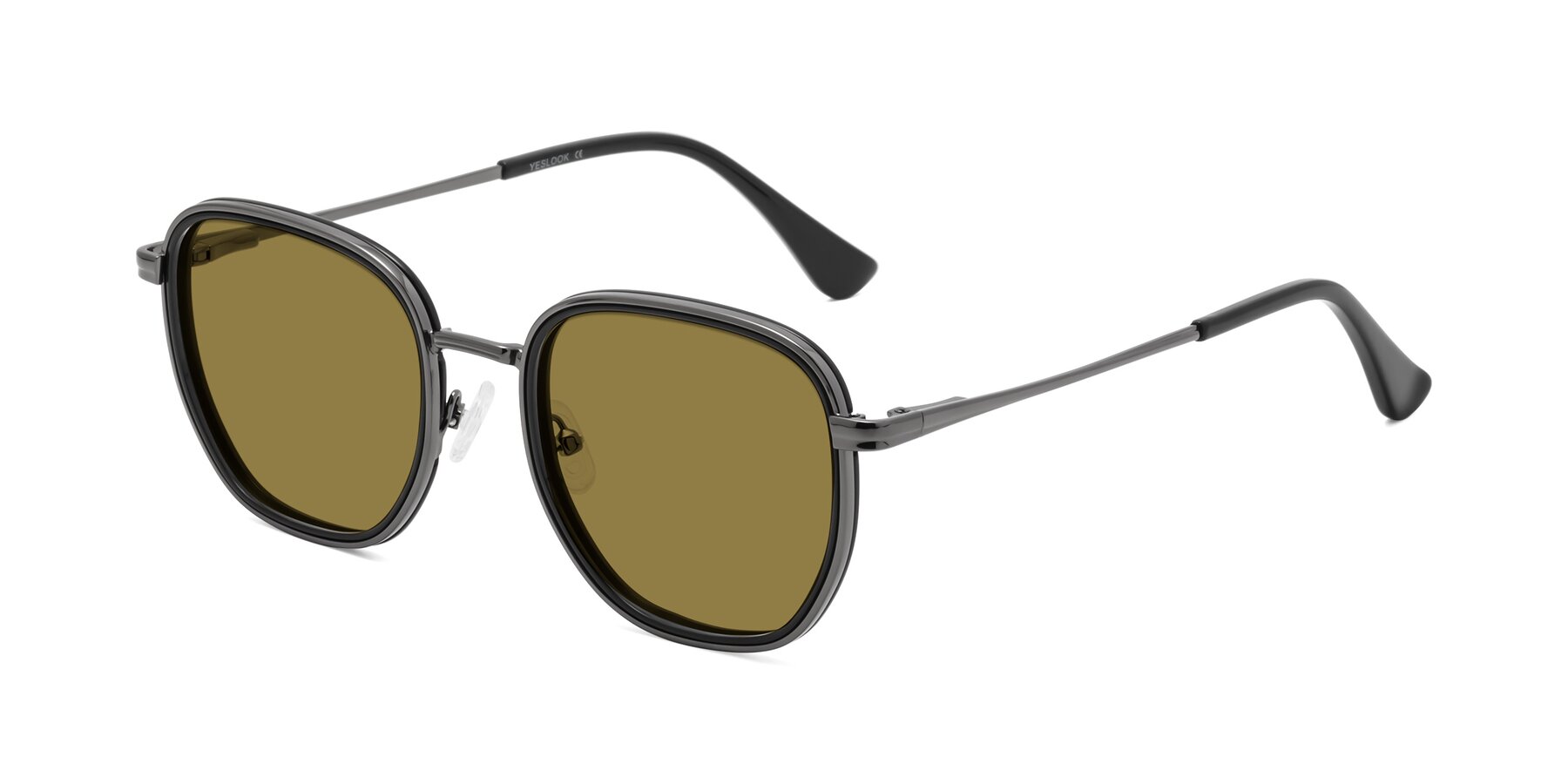 Angle of Goodbar in Gunmetal-Black with Brown Polarized Lenses