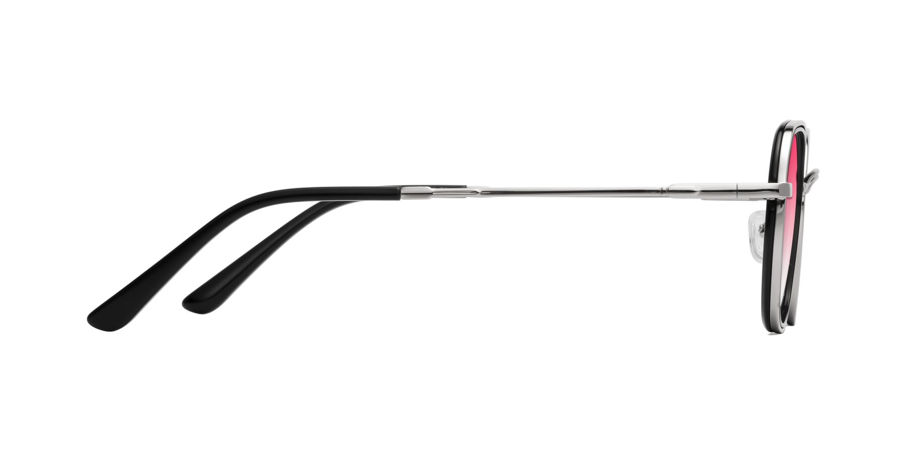 Side of Ana in Black-Silver with Pink Gradient Lenses