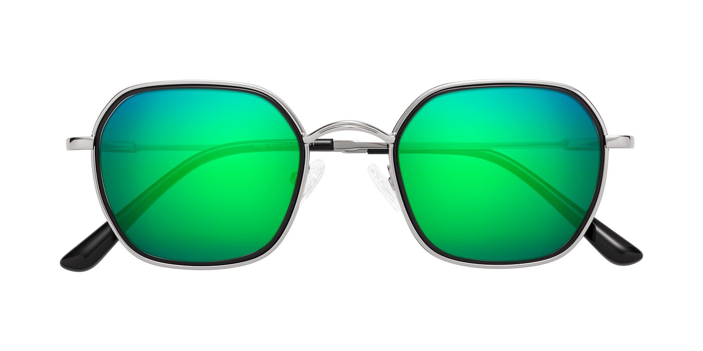 Ana - Black/Silver Flash Mirrored Sunglasses