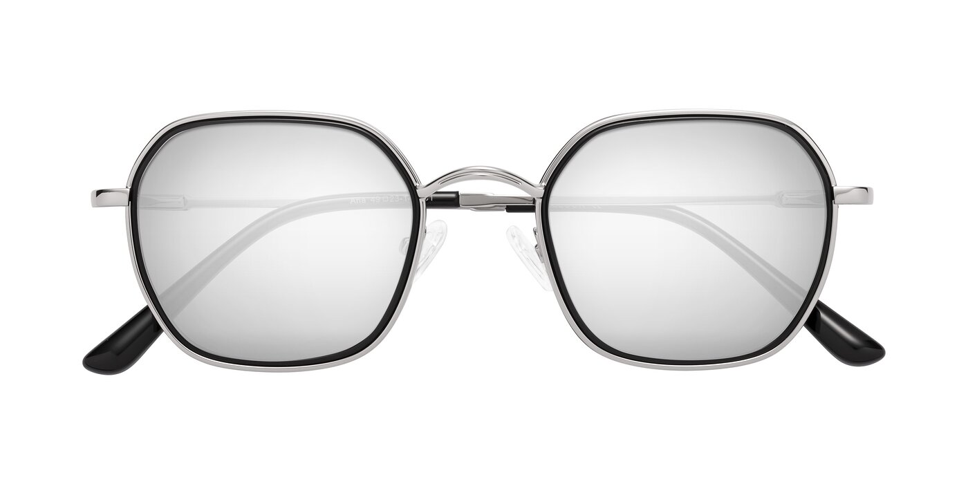 Ana - Black/Silver Flash Mirrored Sunglasses