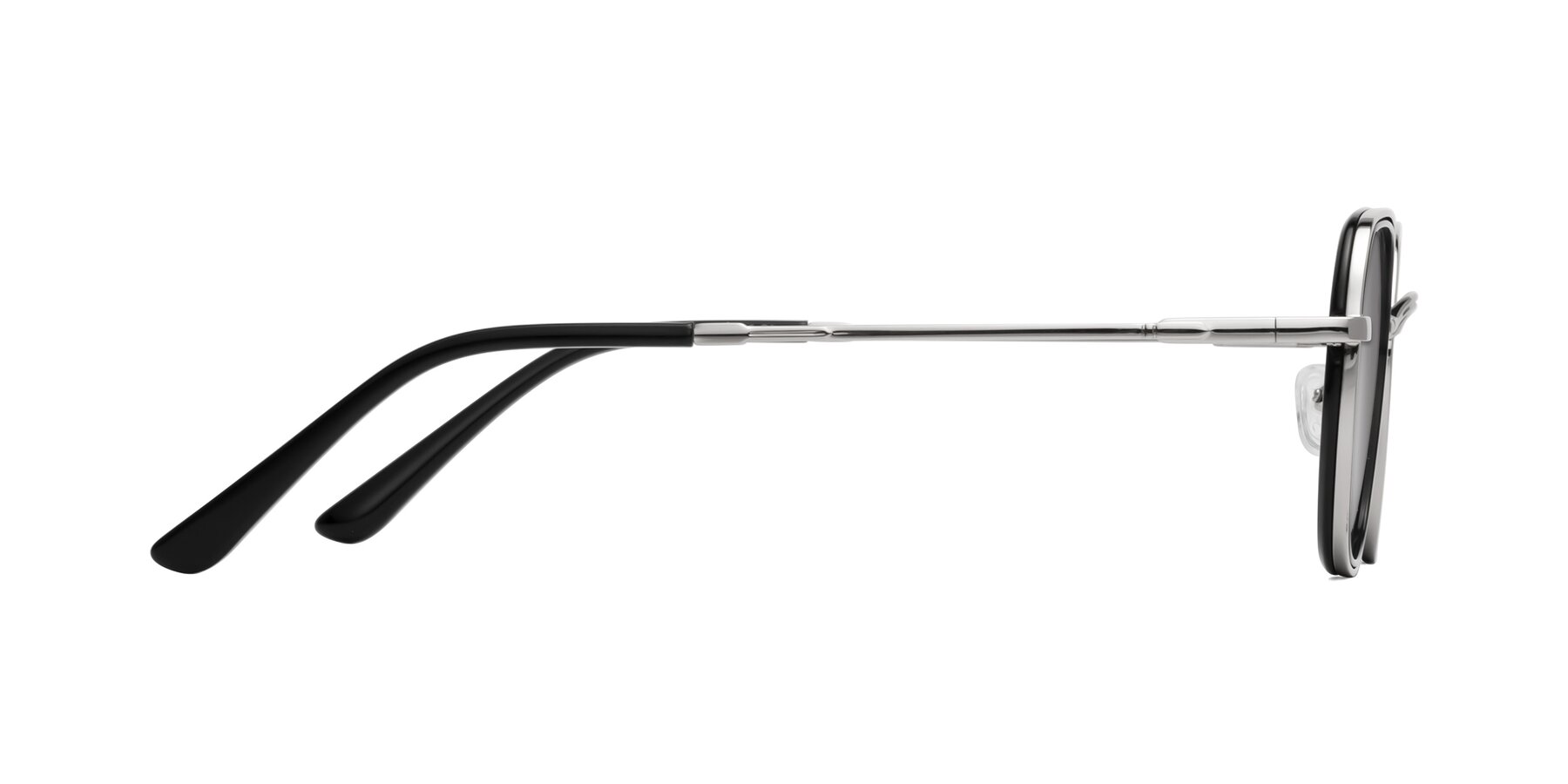 Side of Ana in Black-Silver with Silver Mirrored Lenses