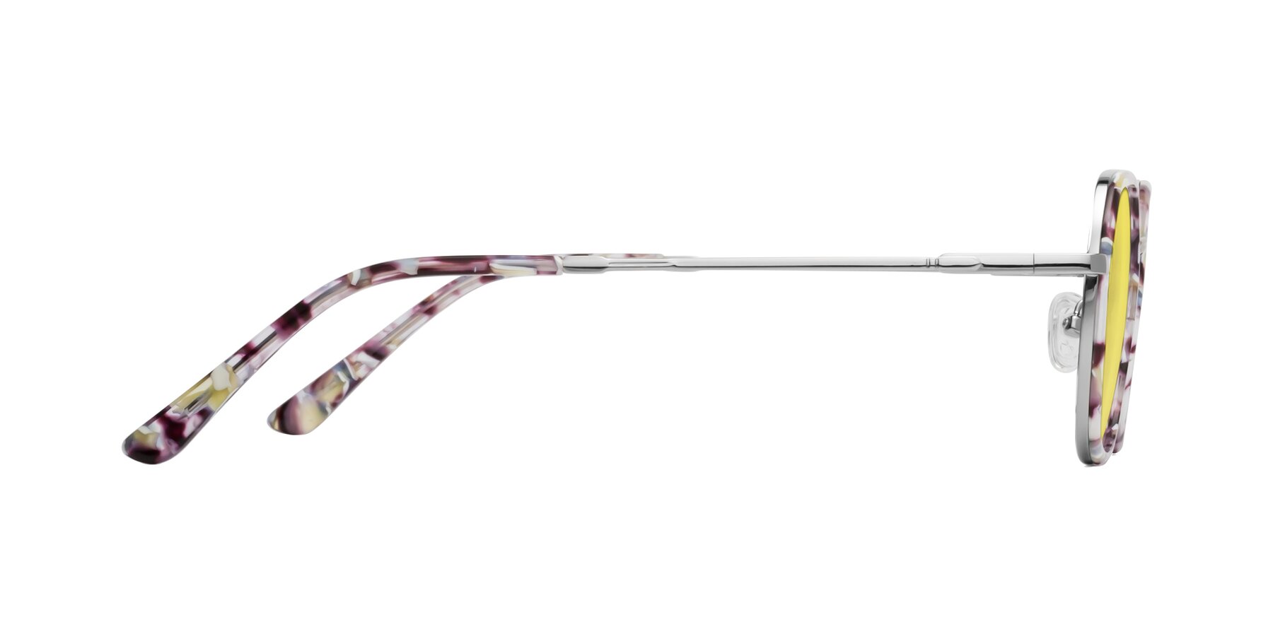 Side of Ana in Seashell Tortoise-Silver with Medium Yellow Tinted Lenses