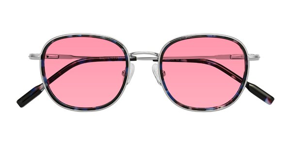 Front of Deanne in Blue Tortoise/Silver