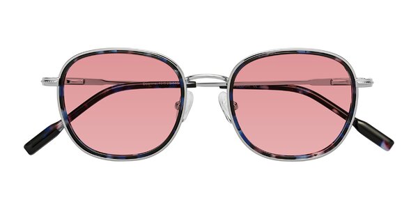 Front of Deanne in Blue Tortoise/Silver