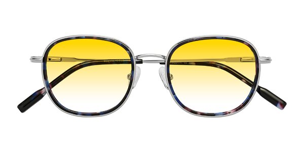Front of Deanne in Blue Tortoise/Silver
