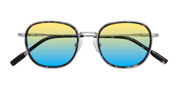 Front of Deanne in Blue Tortoise / Silver