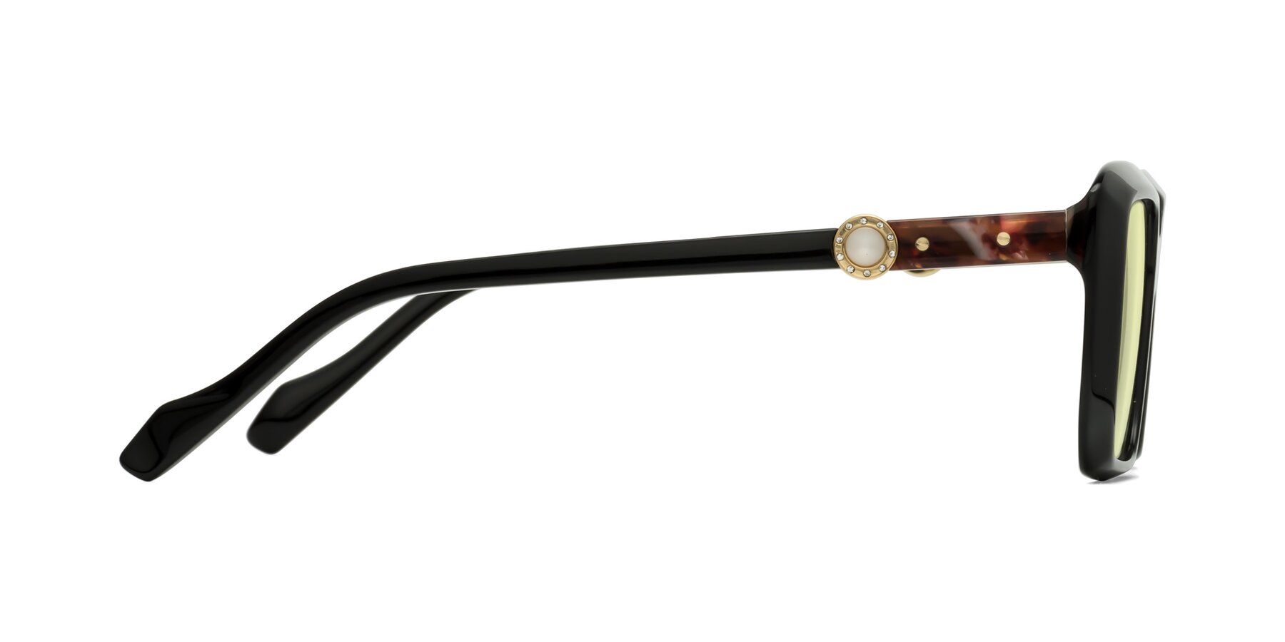 Side of Redmond in Black with Light Yellow Tinted Lenses