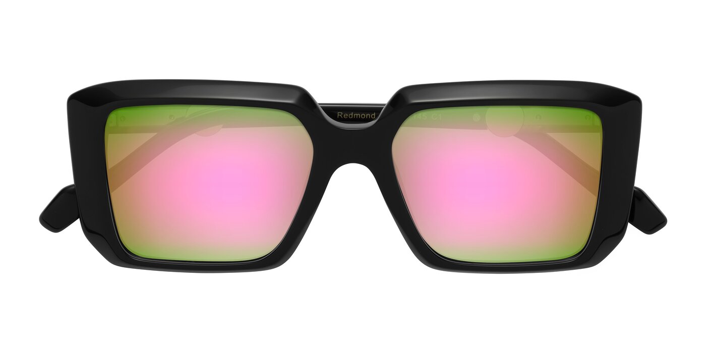 Redmond - Black Flash Mirrored Sunglasses