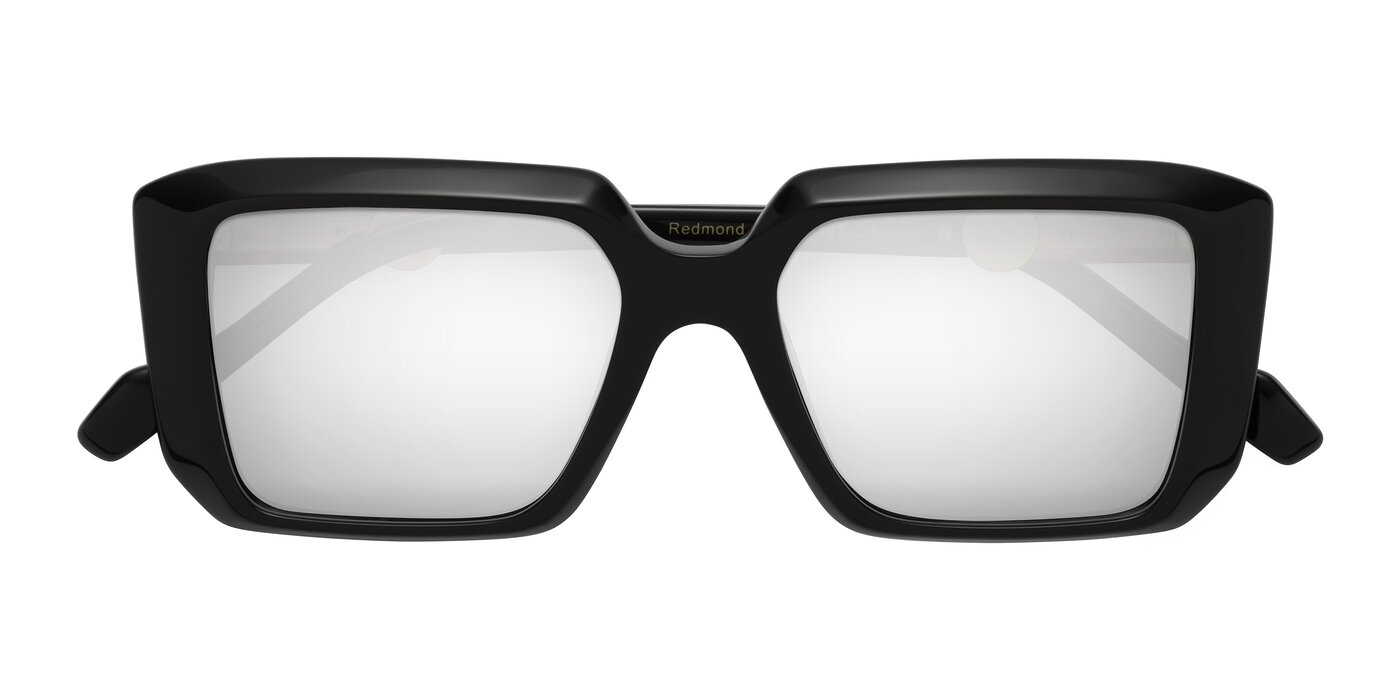Redmond - Black Flash Mirrored Sunglasses