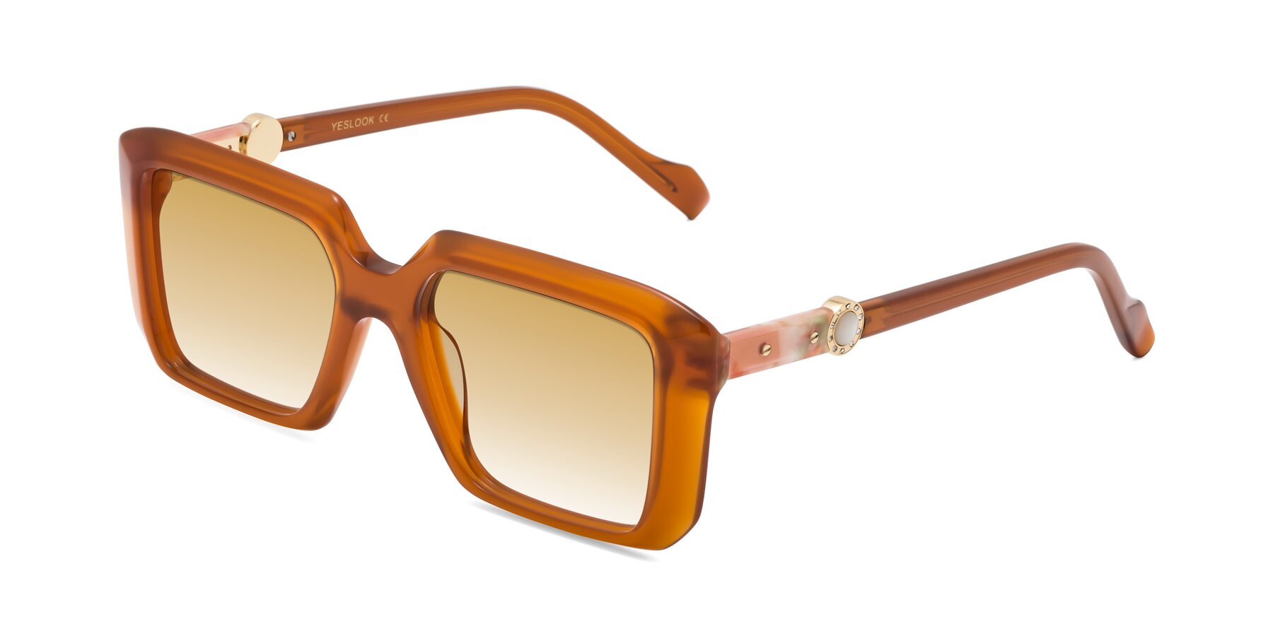 Angle of Redmond in Caramel with Champagne Gradient Lenses