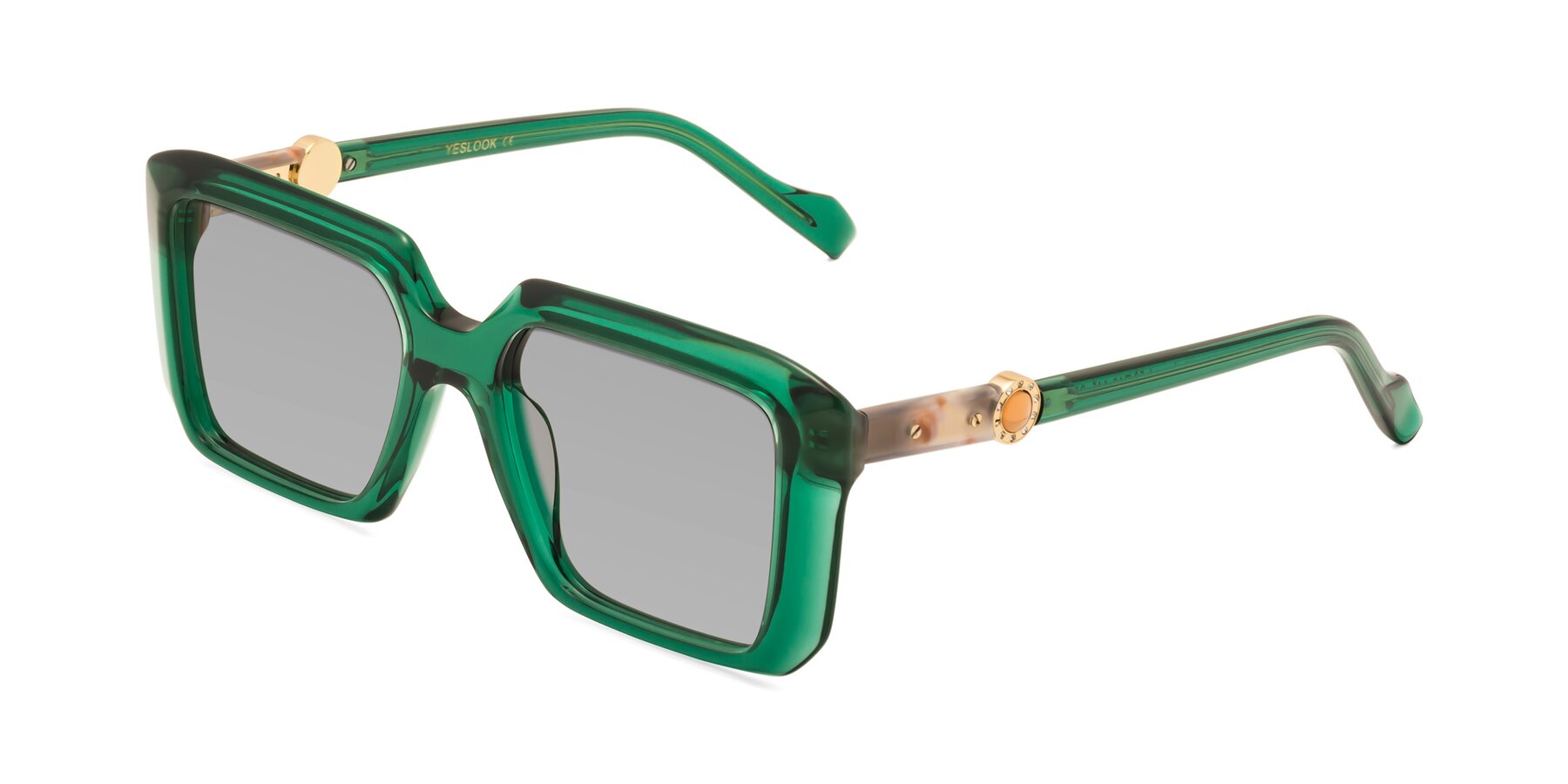 Angle of Redmond in Emerald Green with Light Gray Tinted Lenses