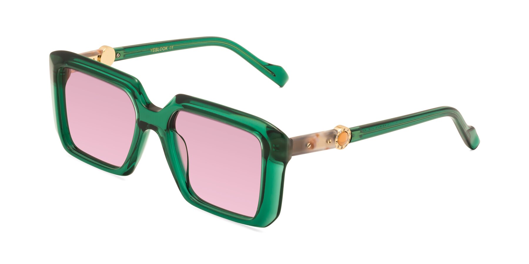 Angle of Redmond in Emerald Green with Light Wine Tinted Lenses