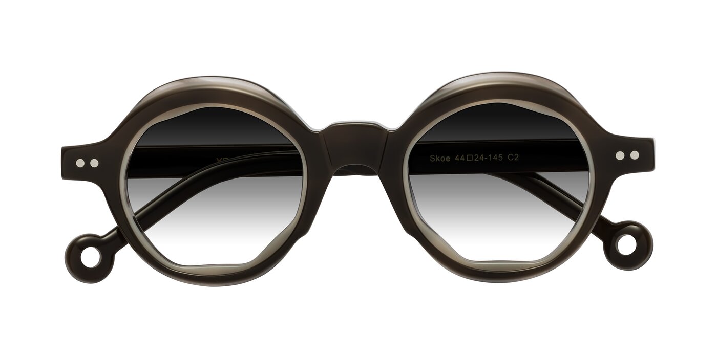 Skoe - Dark Grayish Brown Gradient Sunglasses