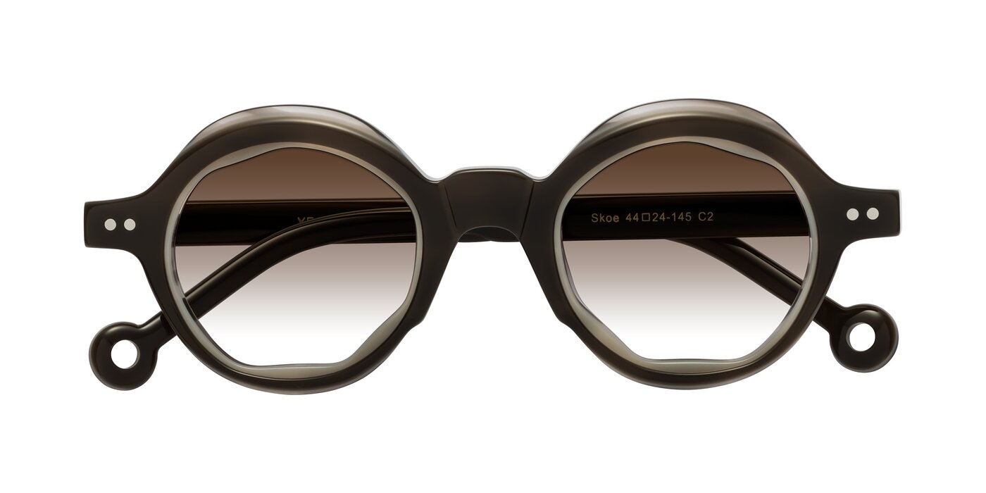Skoe - Dark Grayish Brown Gradient Sunglasses