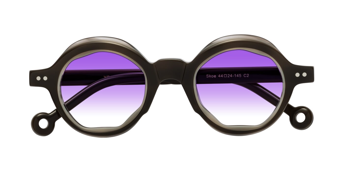 Skoe - Dark Grayish Brown Gradient Sunglasses