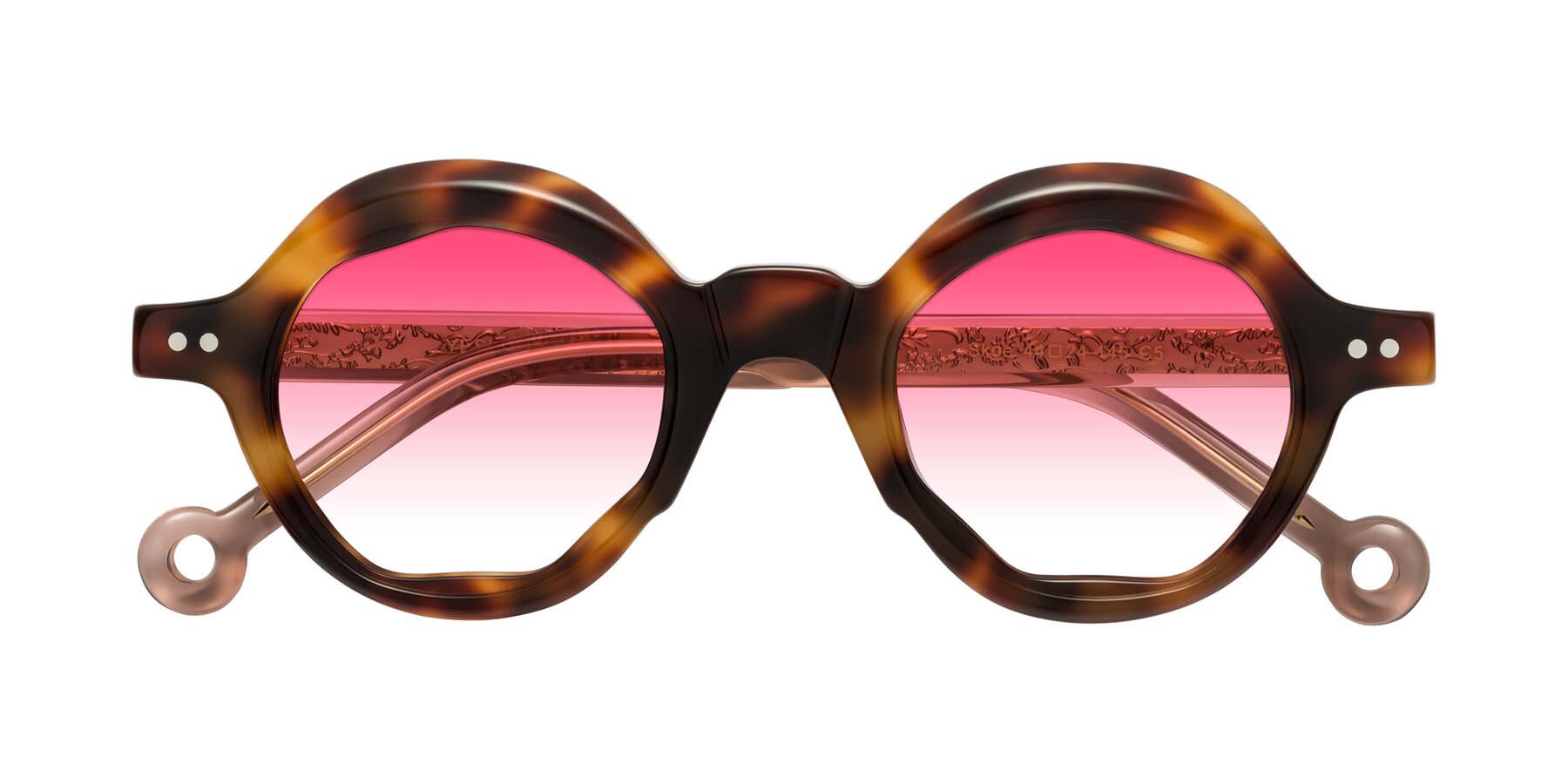 Folded Front of Skoe in Tortoise with Pink Gradient Lenses