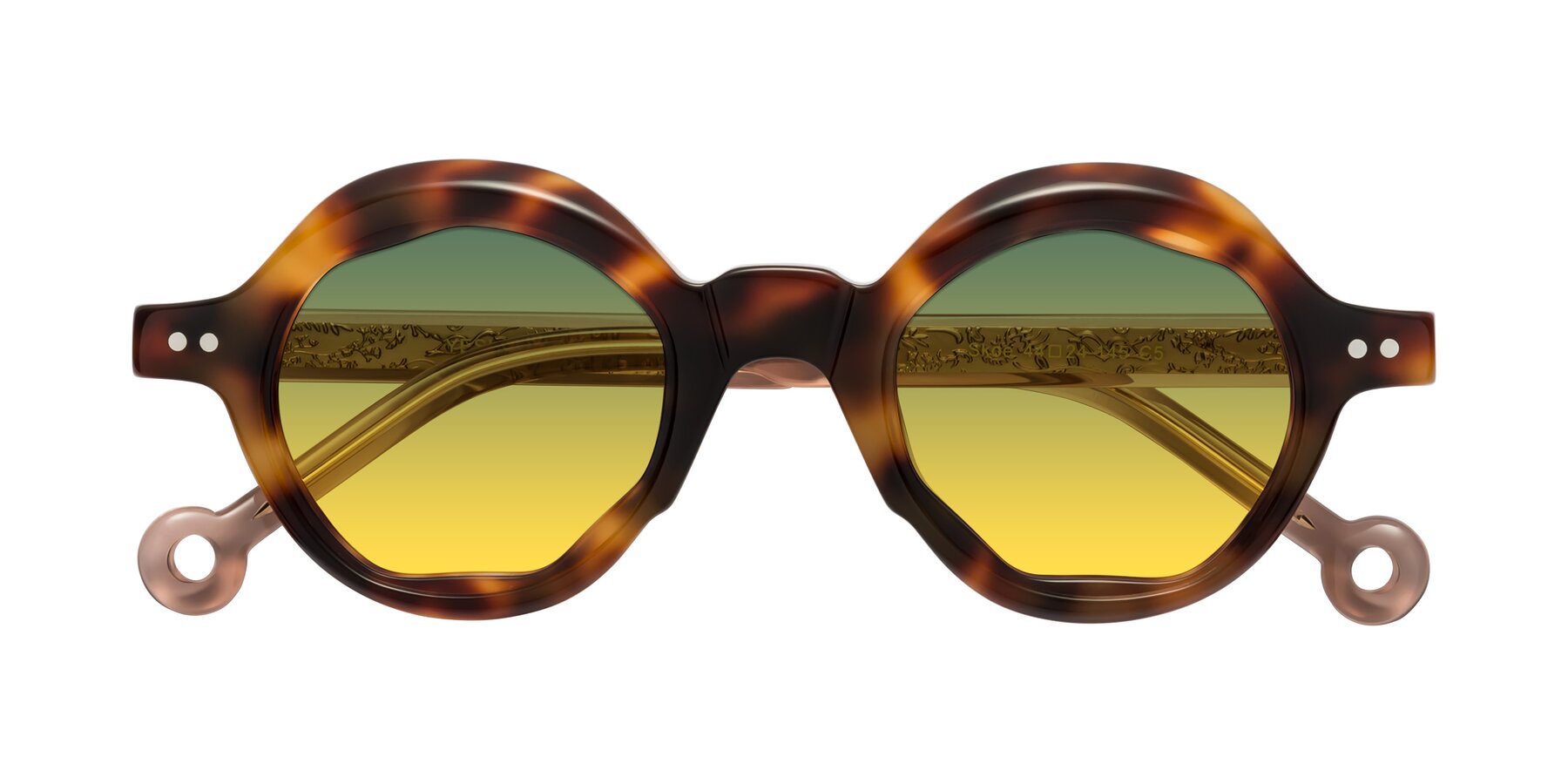 Folded Front of Skoe in Tortoise with Green / Yellow Gradient Lenses