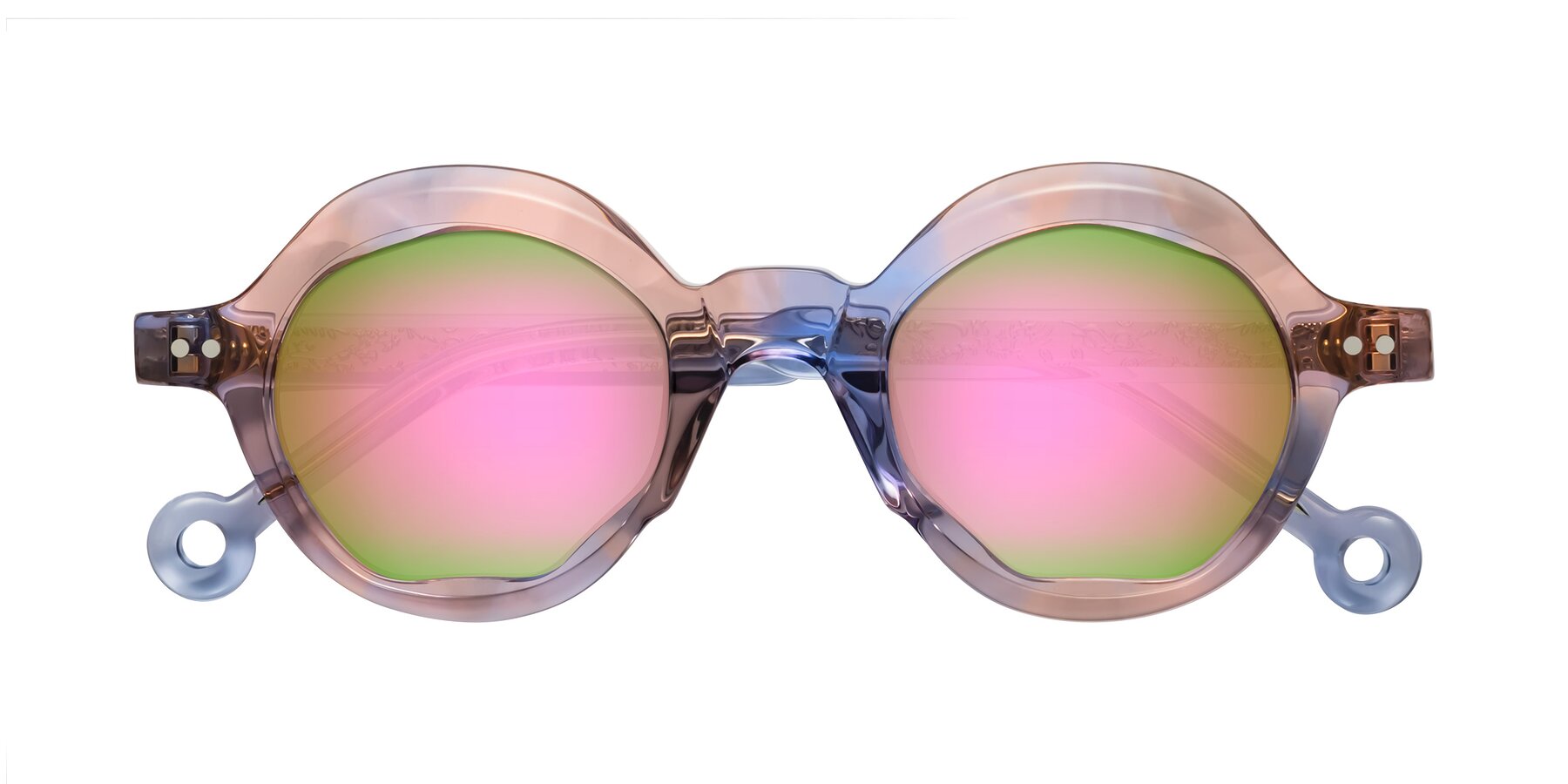 Folded Front of Skoe in Sunset with Pink Mirrored Lenses