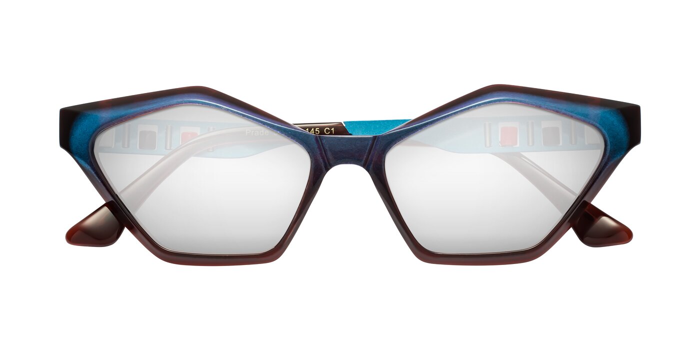 Prade - Iridescent Blue Flash Mirrored Sunglasses