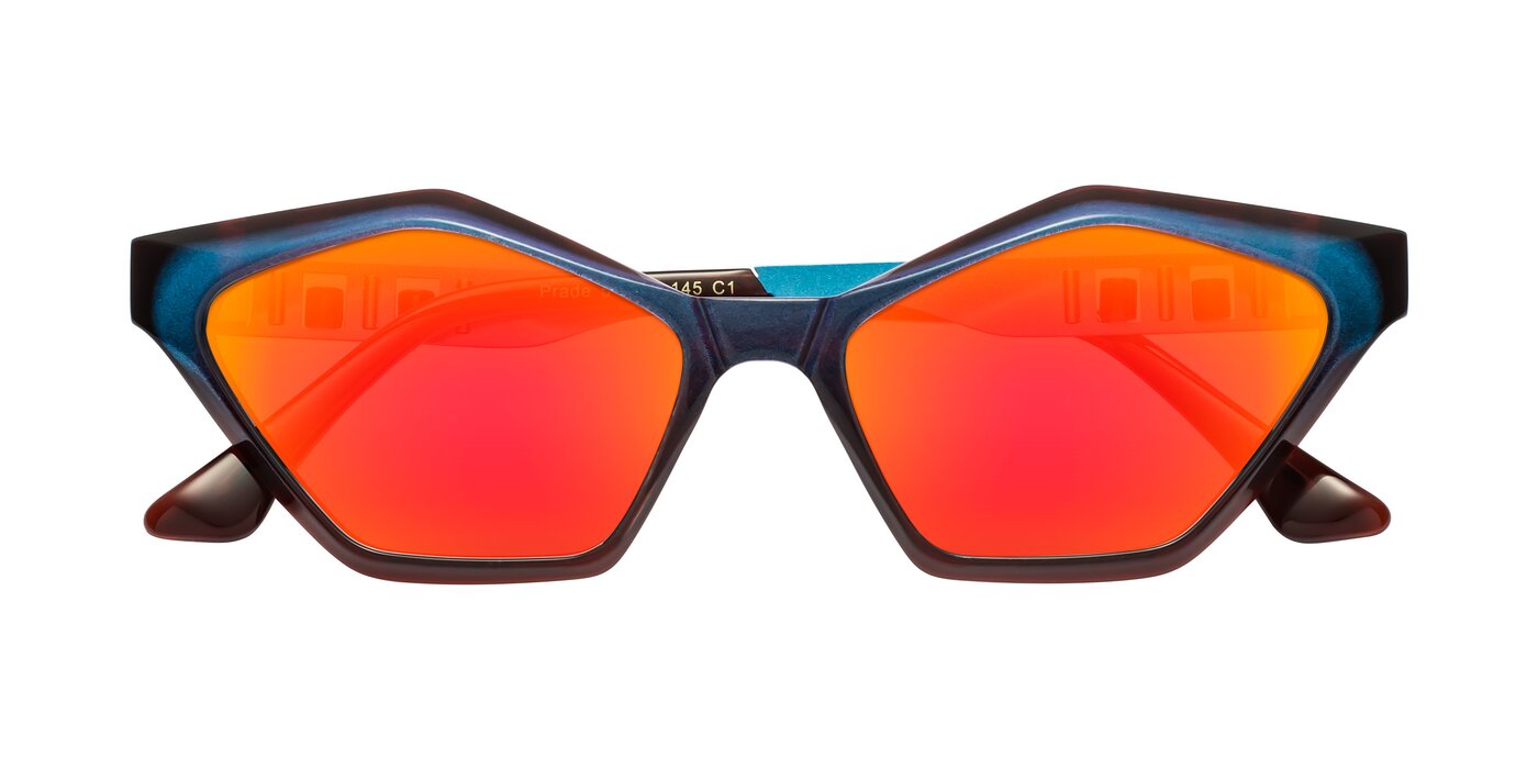 Prade - Iridescent Blue Flash Mirrored Sunglasses