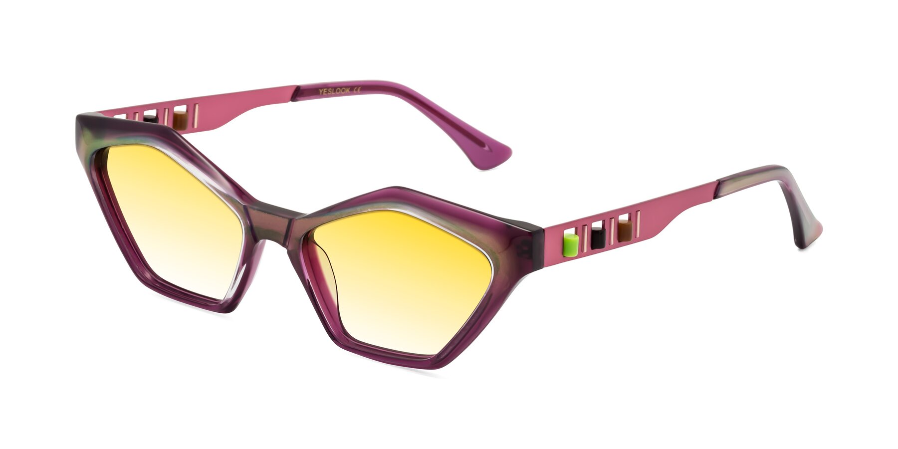 Angle of Prade in Iridescent Red with Yellow Gradient Lenses