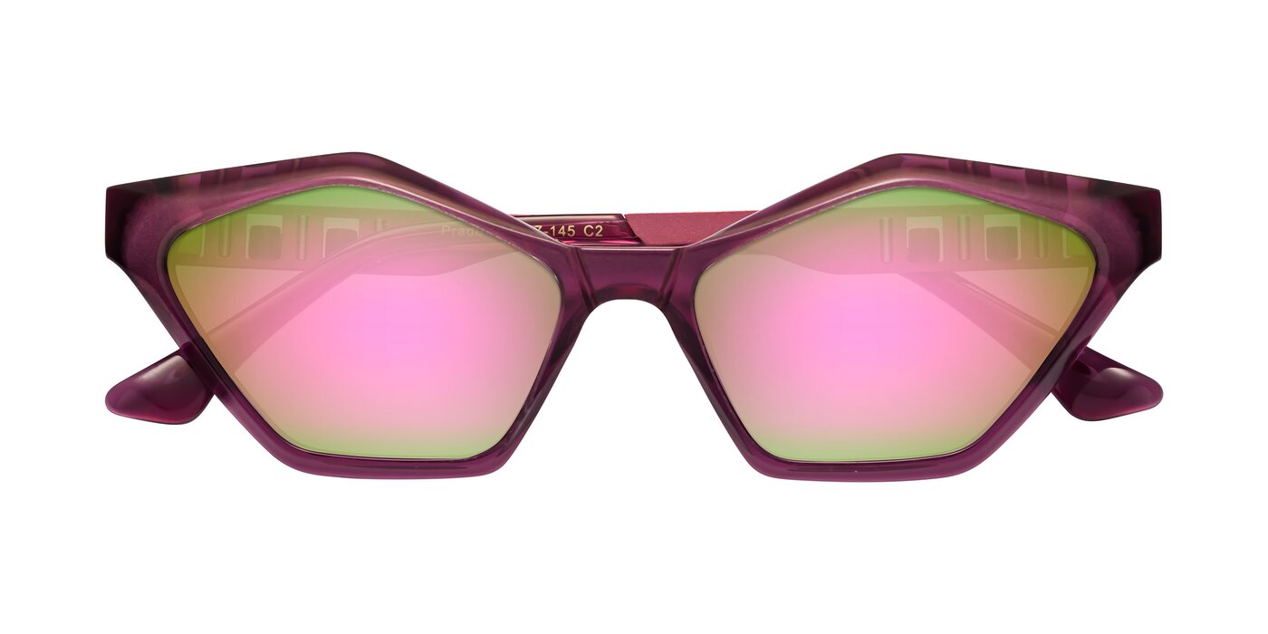Prade - Iridescent Red Flash Mirrored Sunglasses