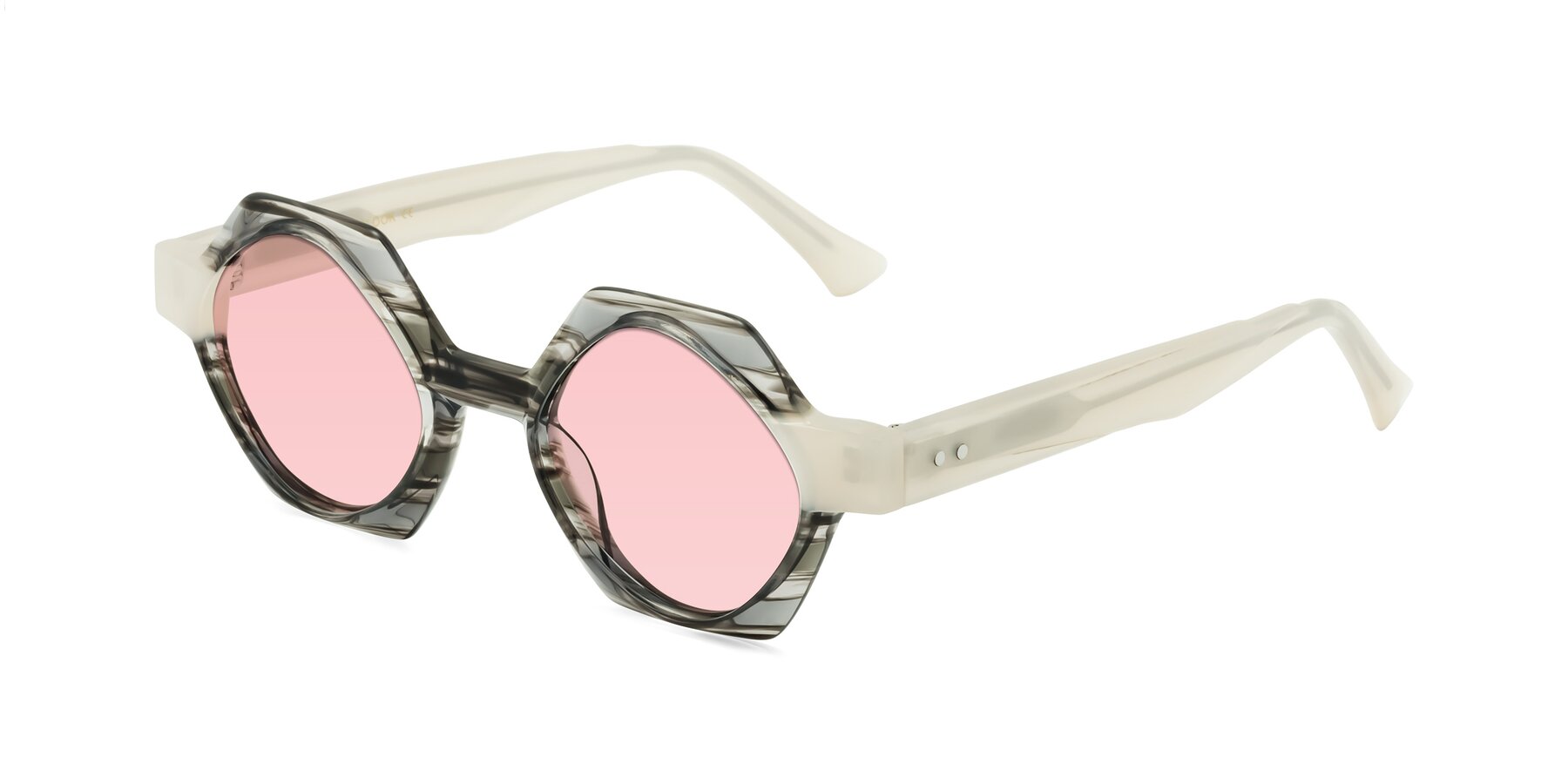 Angle of Yukich in Gray Striped with Light Garnet Tinted Lenses