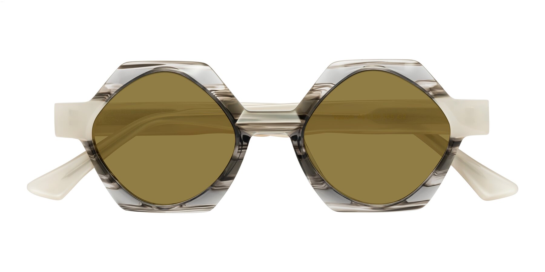 Folded Front of Yukich in Gray Striped with Brown Polarized Lenses