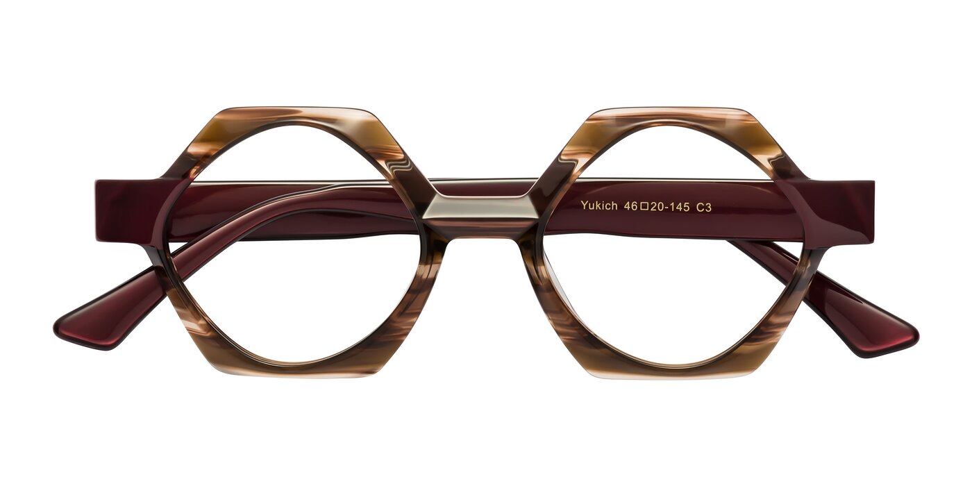 Yukich - Brown Striped Eyeglasses