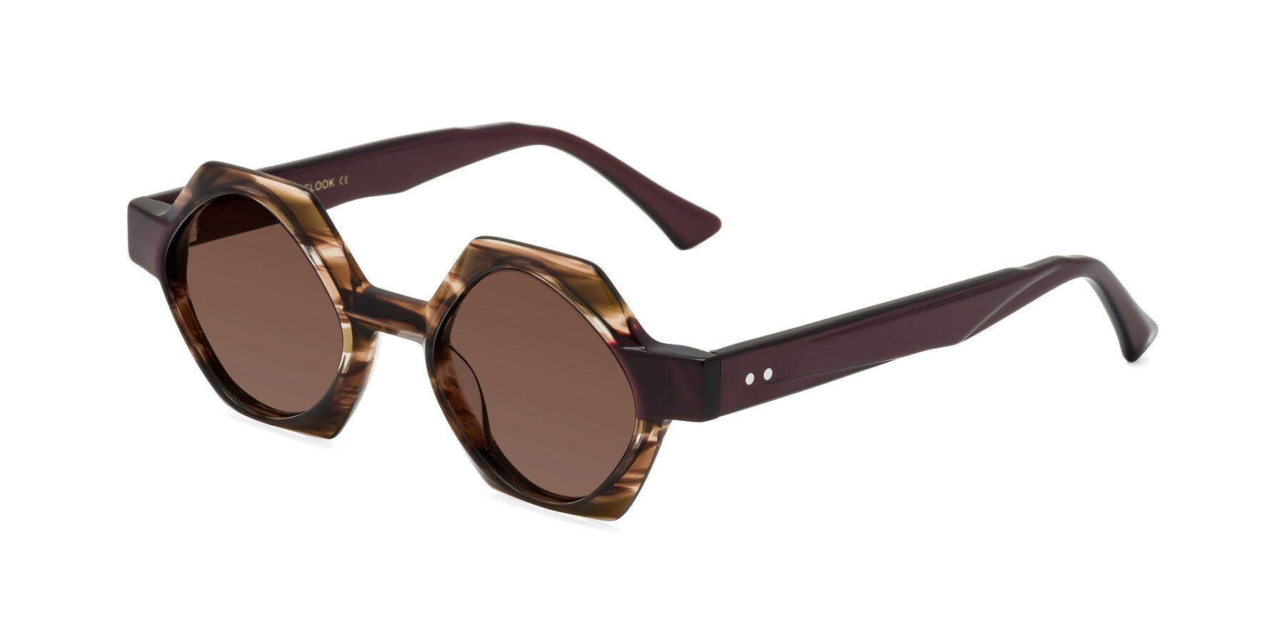 Angle of Yukich in Brown Striped with Brown Tinted Lenses