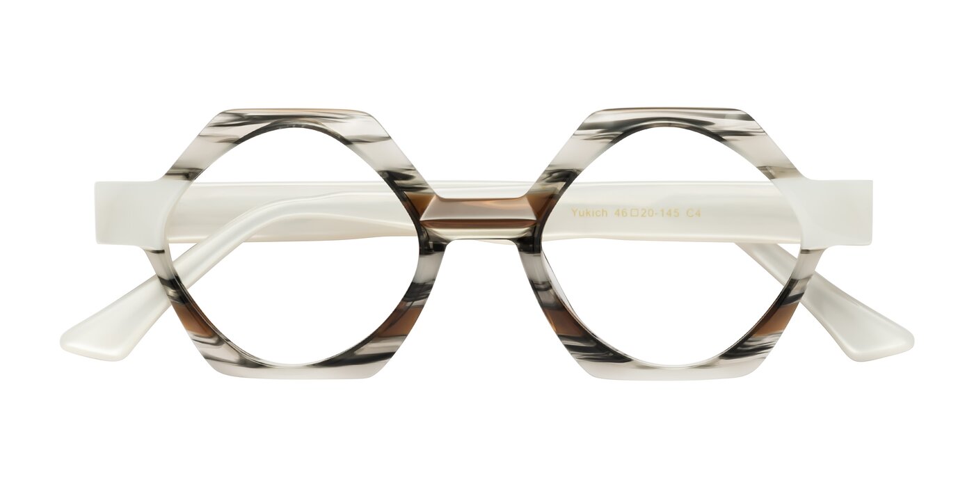 Yukich - Black Striped Eyeglasses