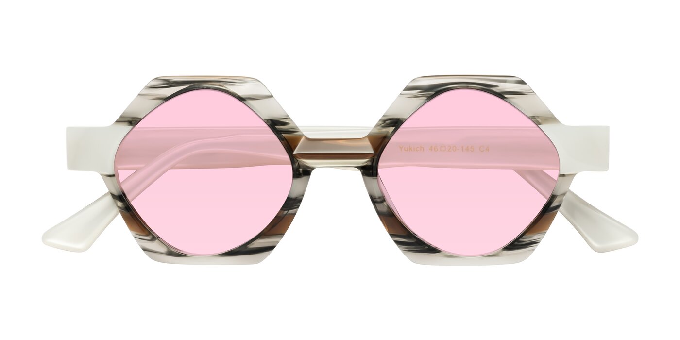 Yukich - Black Striped Tinted Sunglasses