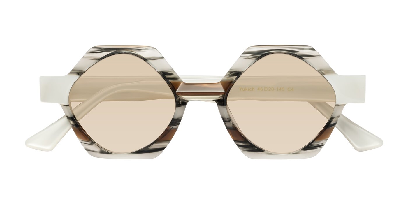 Yukich - Black Striped Tinted Sunglasses