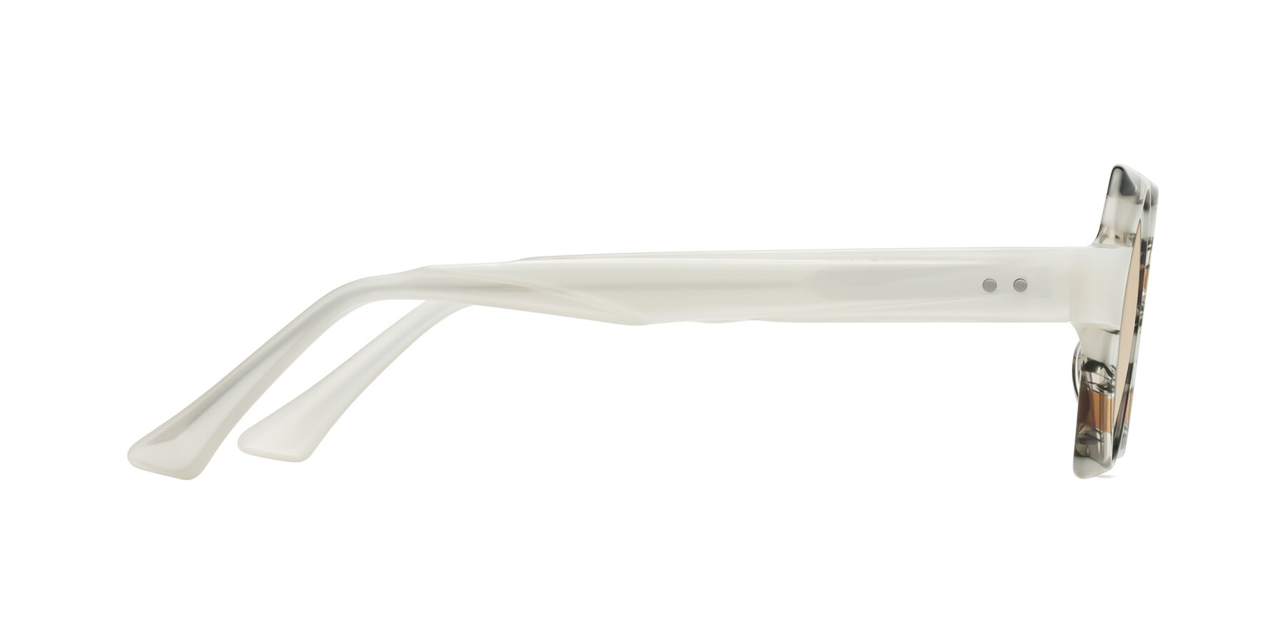Side of Yukich in Black Striped with Light Brown Tinted Lenses