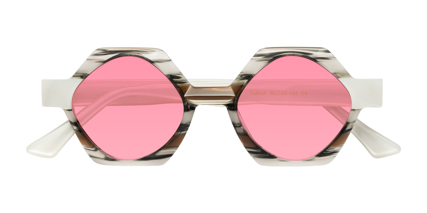 Yukich - Black Striped Tinted Sunglasses