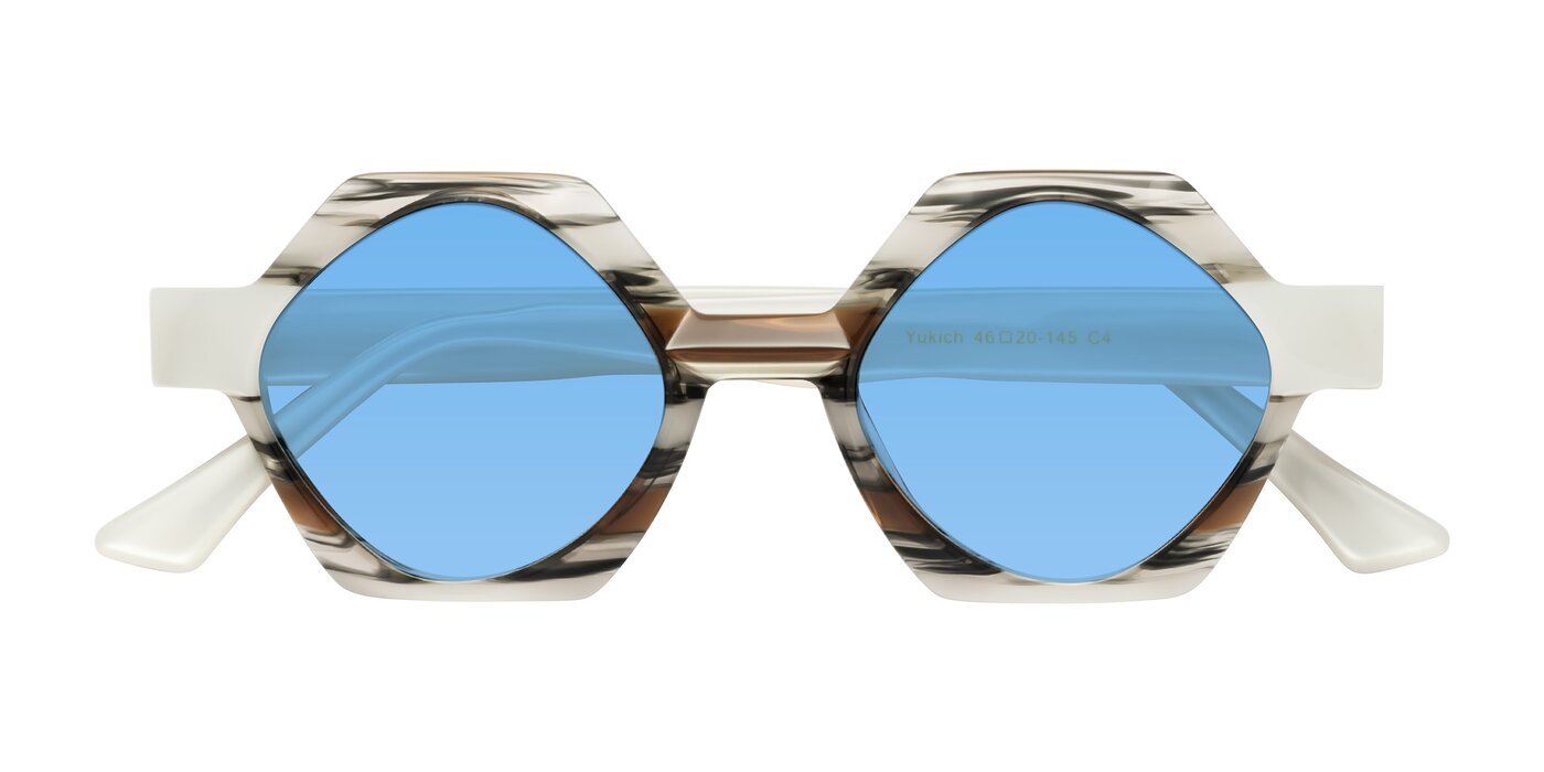 Yukich - Black Striped Tinted Sunglasses