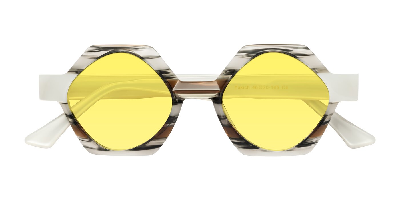 Yukich - Black Striped Tinted Sunglasses