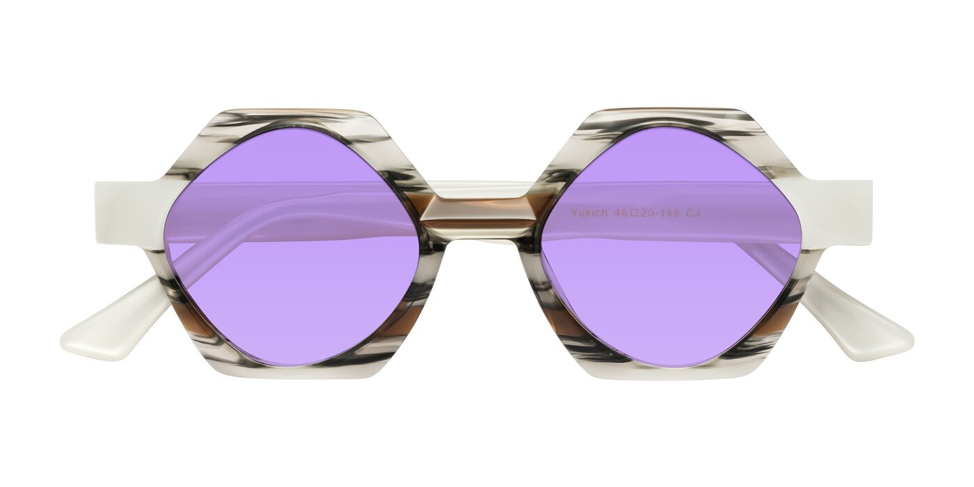 Yukich - Black Striped Tinted Sunglasses