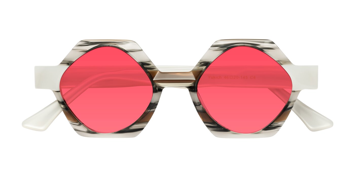 Yukich - Black Striped Tinted Sunglasses